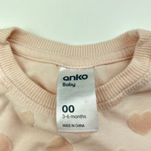 Load image into Gallery viewer, Girls Anko, pink long sleeve top, hearts, EUC, size 00,  