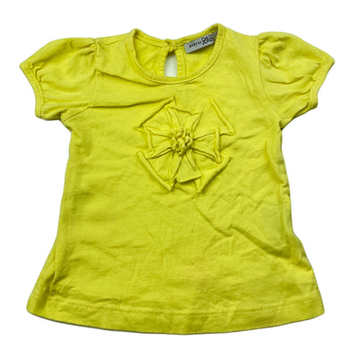 Girls Baby by DJs, yellow cotton t-shirt / top, small mark, FUC, size 00,  
