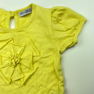 Girls Baby by DJs, yellow cotton t-shirt / top, small mark, FUC, size 00,  