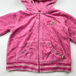 Girls Sprout, pink velour hoodie sweater, FUC, size 0,  