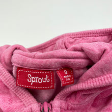 Load image into Gallery viewer, Girls Sprout, pink velour hoodie sweater, FUC, size 0,  