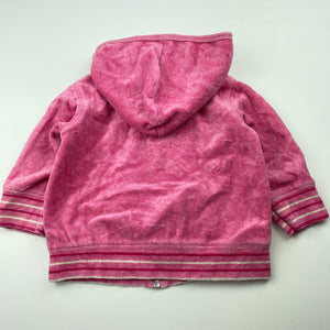 Girls Sprout, pink velour hoodie sweater, FUC, size 0,  
