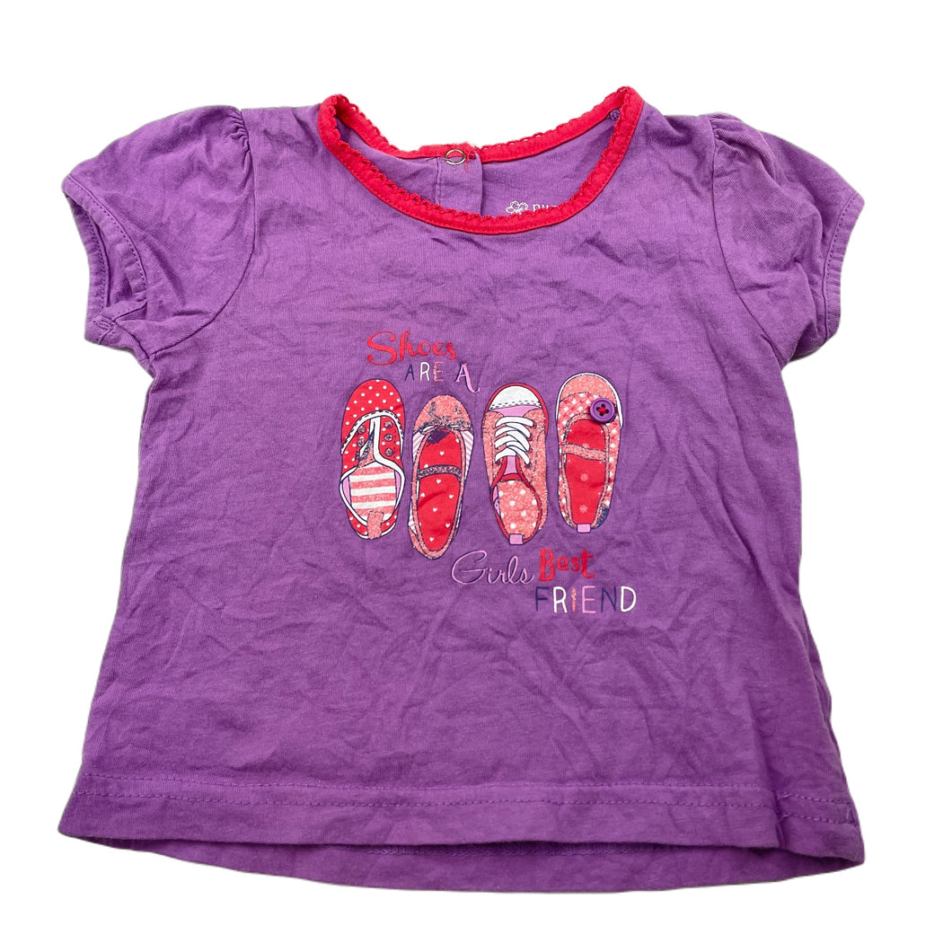 Girls Pumpkin Patch, purple cotton t-shirt / top, GUC, size 0,  