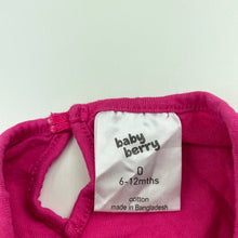 Load image into Gallery viewer, Girls Baby Berry, pink cotton t-shirt / top, GUC, size 0,  