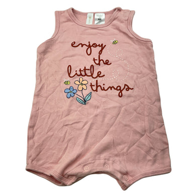 Girls Dymples, pink cotton romper, GUC, size 1,  
