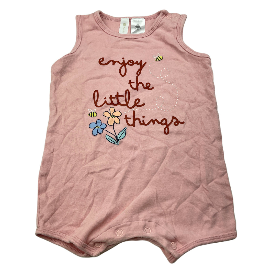 Girls Dymples, pink cotton romper, GUC, size 1,  