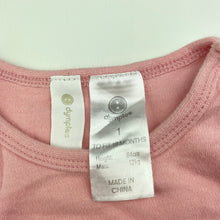 Load image into Gallery viewer, Girls Dymples, pink cotton romper, GUC, size 1,  
