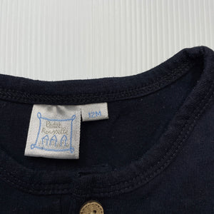 Girls Cadet Rousselle, navy cotton t-shirt / top, bird, FUC, size 12 months,  