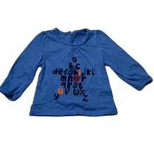 Load image into Gallery viewer, Girls Mothercare, blue cotton long sleeve top, EUC, size 00,  