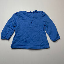 Load image into Gallery viewer, Girls Mothercare, blue cotton long sleeve top, EUC, size 00,  