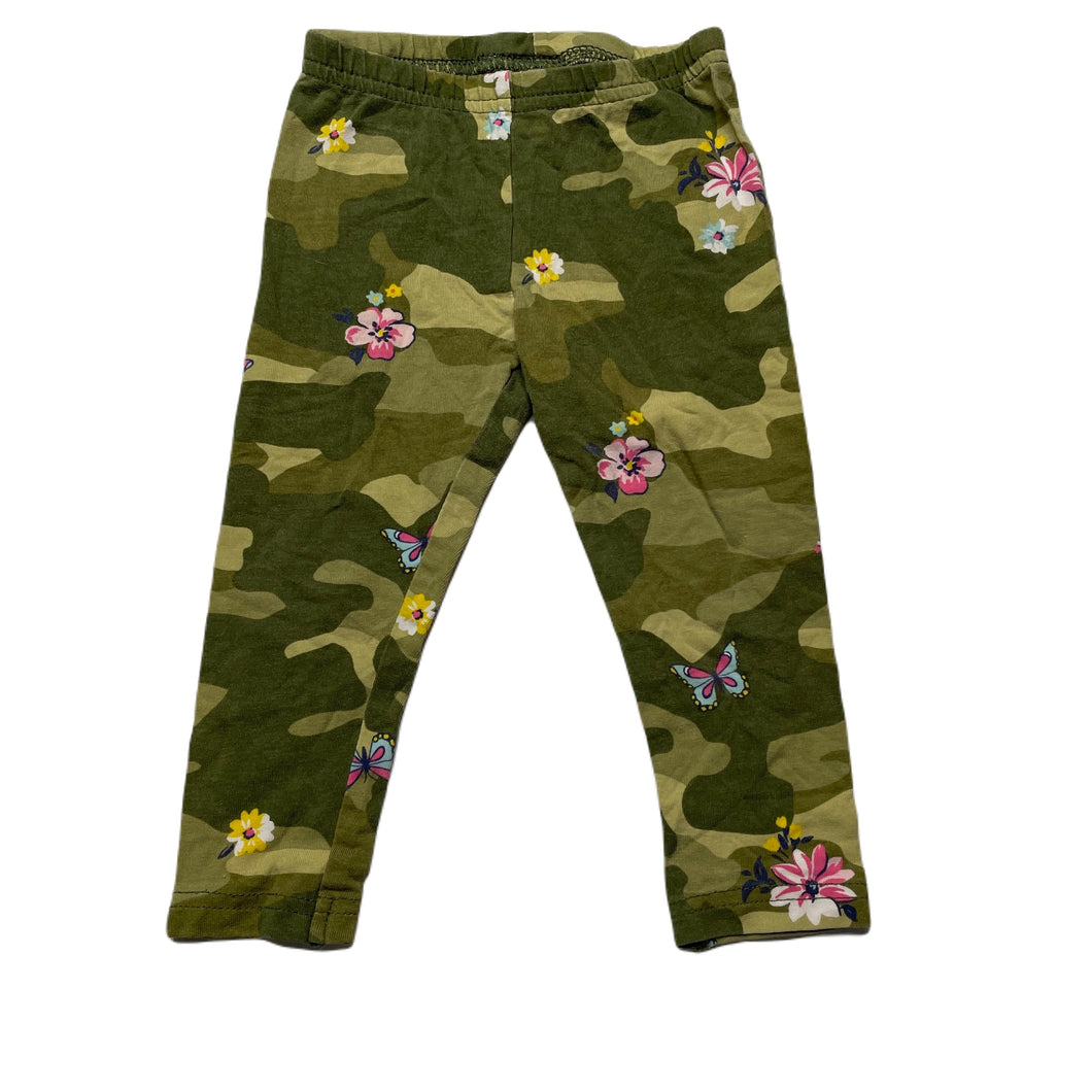 Girls Carters, camo print floral leggings / bottoms, GUC, size 1,  
