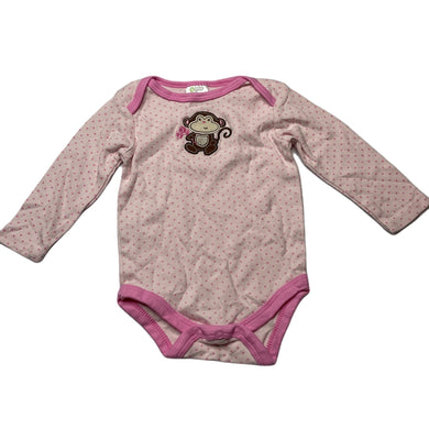 Girls Baby Gear, pink cotton bodysuit / romper, EUC, size 12 months,  