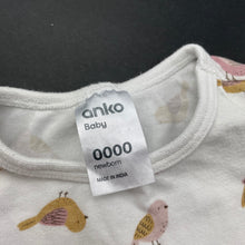 Load image into Gallery viewer, Girls Anko, stretchy bodysuit / romper, birds, GUC, size 0000,  