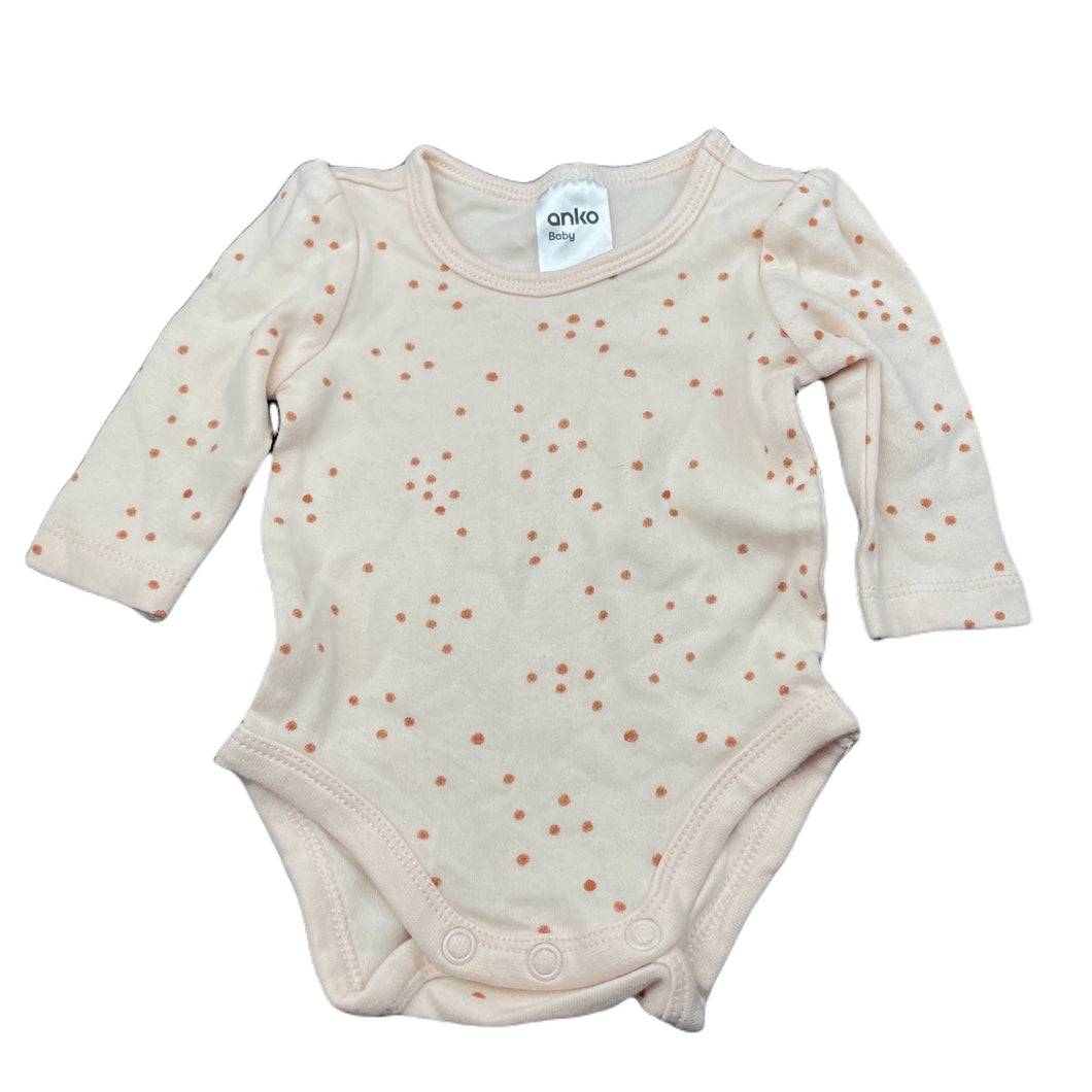 Girls Anko, organic cotton bodysuit / romper, EUC, size 0000,  