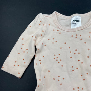 Girls Anko, organic cotton bodysuit / romper, EUC, size 0000,  