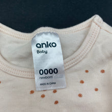 Load image into Gallery viewer, Girls Anko, organic cotton bodysuit / romper, EUC, size 0000,  