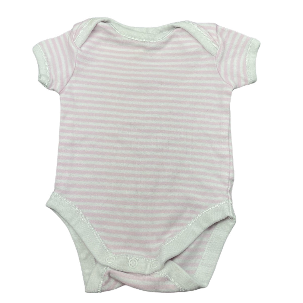 Girls Target, pink stripe cotton bodysuit / romper, GUC, size 0000,  