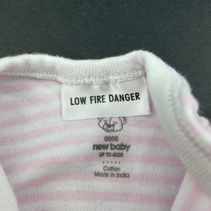 Girls Target, pink stripe cotton bodysuit / romper, GUC, size 0000,  