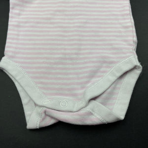 Girls Target, pink stripe cotton bodysuit / romper, GUC, size 0000,  