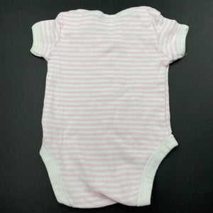 Girls Target, pink stripe cotton bodysuit / romper, GUC, size 0000,  
