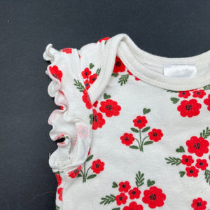 Girls Baby Berry, floral cotton bodysuit / romper, GUC, size 0000,  