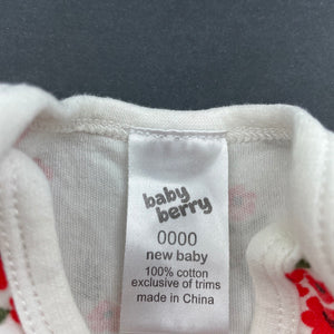 Girls Baby Berry, floral cotton bodysuit / romper, GUC, size 0000,  