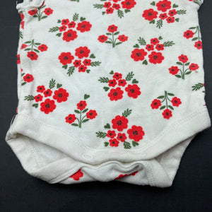 Girls Baby Berry, floral cotton bodysuit / romper, GUC, size 0000,  