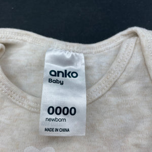Girls Anko, cotton bodysuit / romper, GUC, size 0000,  