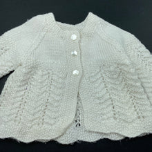 Load image into Gallery viewer, Girls handmade, knitted cardigan, GUC, size 0000,  