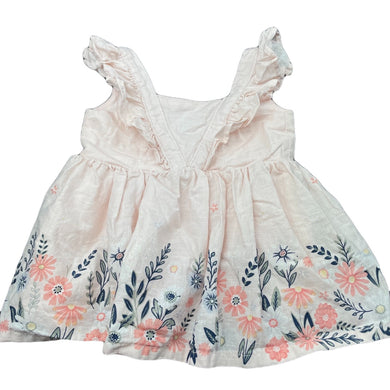 Girls Anko, lined floral cotton summer top, L: 31cm, EUC, size 000,  