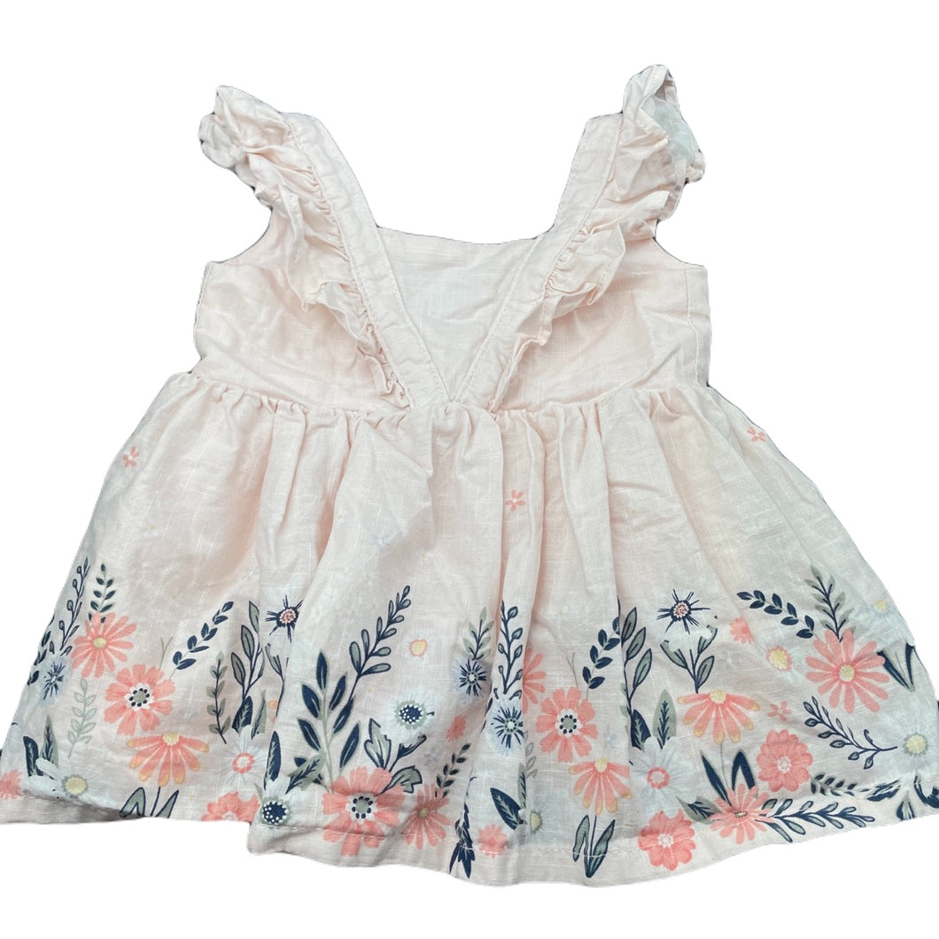 Girls Anko, lined floral cotton summer top, L: 31cm, EUC, size 000,  