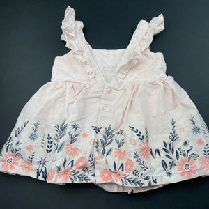 Girls Anko, lined floral cotton summer top, L: 31cm, EUC, size 000,  