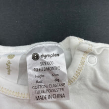 Load image into Gallery viewer, Girls Dymples, white &amp; gold tutu romper, EUC, size 000,  