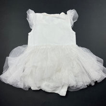 Load image into Gallery viewer, Girls Dymples, white &amp; gold tutu romper, EUC, size 000,  