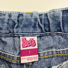 Load image into Gallery viewer, Girls H&amp;T, blue denim jeans, adjustable, Inside leg: 27.5cm, GUC, size 1,  
