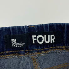 Load image into Gallery viewer, Girls Cotton On, blue stretch denim leggings / jeggings, adjustable, Inside leg: 44cm, FUC, size 4,  