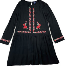 Load image into Gallery viewer, Girls 1964 Denim Co, embroidered viscose long sleeve dress, GUC, size 10, L: 67cm