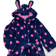 Load image into Gallery viewer, Girls Target, soft fleece hooded dressing gown / bath robe, GUC, size 4,  