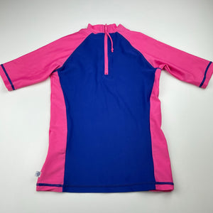 Girls Cancer Council, short sleeve rashie / swim top, FUC, size 6,  