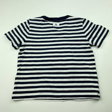 Load image into Gallery viewer, unisex Country Road, navy stripe cotton t-shirt / top, echidna, GUC, size 1,  