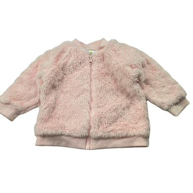 Girls Dymples, lined pink faux fur jacket, EUC, size 000,  