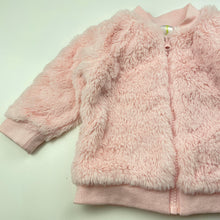 Load image into Gallery viewer, Girls Dymples, lined pink faux fur jacket, EUC, size 000,  