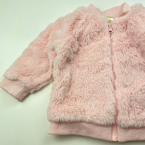 Girls Dymples, lined pink faux fur jacket, EUC, size 000,  