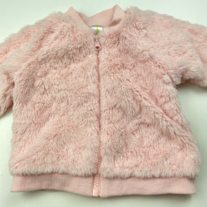 Girls Dymples, lined pink faux fur jacket, EUC, size 000,  
