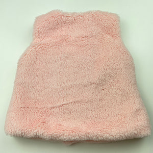 Girls Ollies Place, cotton lined pink faux fur vest, EUC, size 00,  