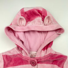 Load image into Gallery viewer, Girls Pumpkin Patch, cotton lined velour hooded cardigan, light marks on front, FUC, size 0,  