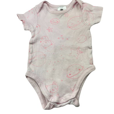 Girls Dymples, pink cotton bodysuit / romper, FUC, size 000,  