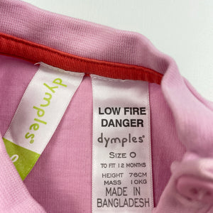 Girls Dymples, pink cotton t-shirt / top, GUC, size 0,  