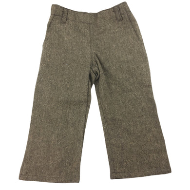 Oobi brown tweed pants, adjustable waist, side zip, size 1, Pre-loved