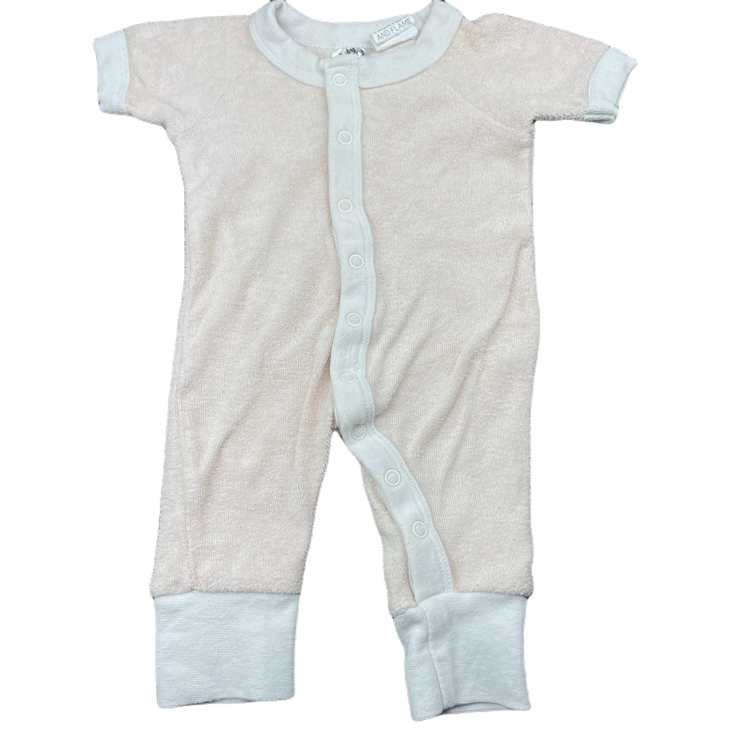 Girls Baby Berry, pink terry cotton romper, GUC, size 0000,  